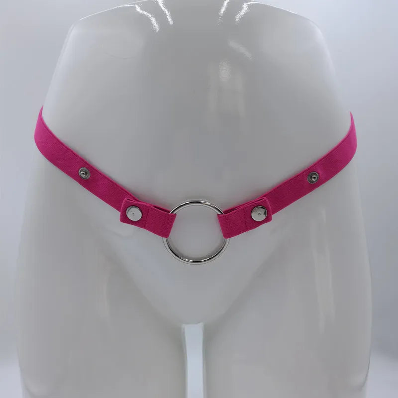 Male Flat Chastity Cage With Metal Stretcher Scrotum Bound Penis Ring CB Chastity Device with 5 Size Cock Rings Sex Toys For Men