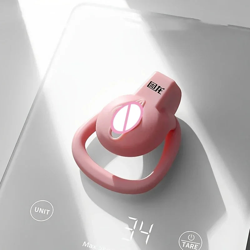 Male Flat Mini Chastity Cage Sex Toys Sissy Beginner Mini Penis Cage Belt with 3 Size Cock Rings Man TS Lock Men'S Adult Goods