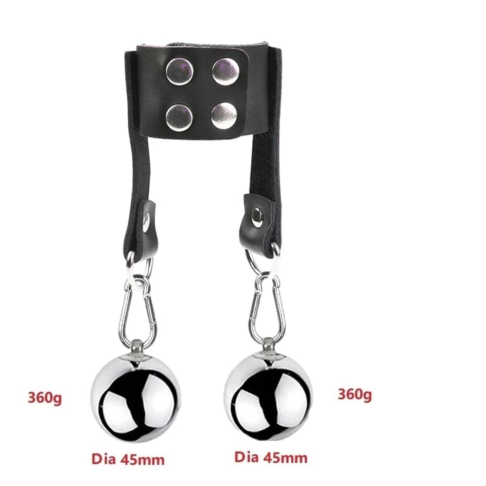 Male Heavy Duty Penis Ball Scrotum Stretcher Metal Ball Weight Penis CBT Testicle Cock Ring Delay Ejaculation Man Sex Toy