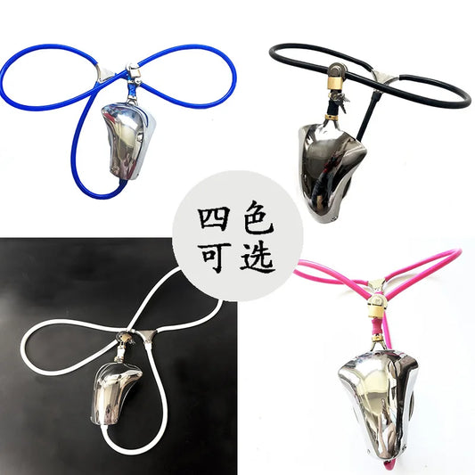 Male Invisible Chastity Belt Bondage Pants with Anal Ring lockable Stainless Steel Cuckold Chastity Cage Sex Toys for Men BDSM