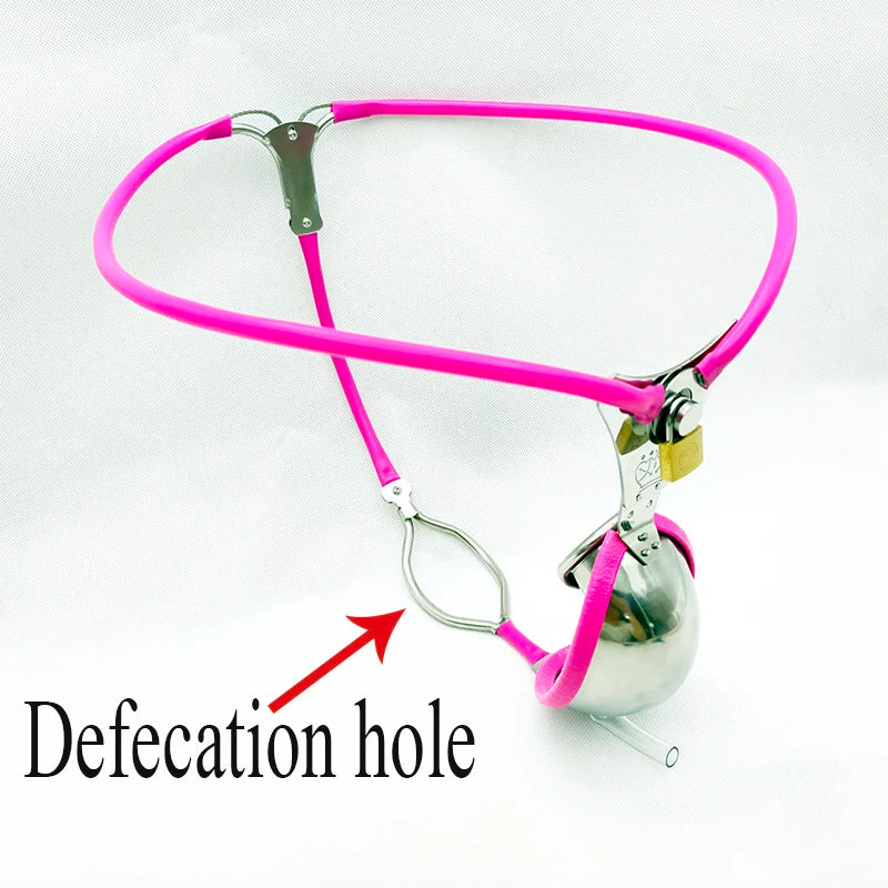 Male Invisible Chastity Belt Device Cock Cage with Poop Hole Adjustable Waist Desire Control Penis Bondage Adult Sex Toy for Man