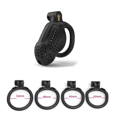 Male Lightweight Small Chastity Cage Device 4 Cock Rings Set Mini Penis Cage Ball Lock Bondage Trainer Belt Slave Sex Toy Man