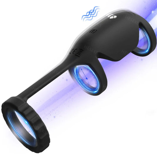 Male Lock Ejaculation Penis Cock Ring Vibrator Vibrating Testicles Scrotal Ball Stretcher Cockring Couples Ring Sex Toys For Men