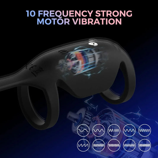 Male Lock Ejaculation Penis Cock Ring Vibrator Vibrating Testicles Scrotal Ball Stretcher Cockring Couples Ring Sex Toys For Men