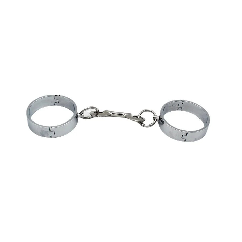 Male Metal Handcuffs Wrist Cuffs Cosplay Shackles Slave Restraint BDSM Bondage with Bridge Hooks Adult Games Sex Toy for Men