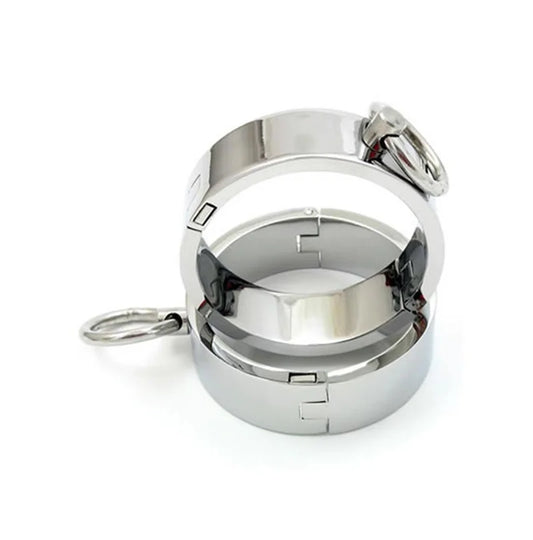 Male Metal Handcuffs Wrist Cuffs Cosplay Shackles Slave Restraint BDSM Bondage with Bridge Hooks Adult Games Sex Toy for Men
