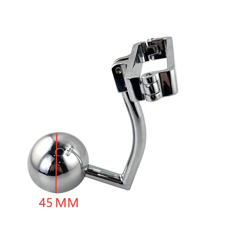 Male Metal ball stretcher scrotum anal beads butt hook penis lock bondage ring fetish pendant weight BDSM sex toy for man