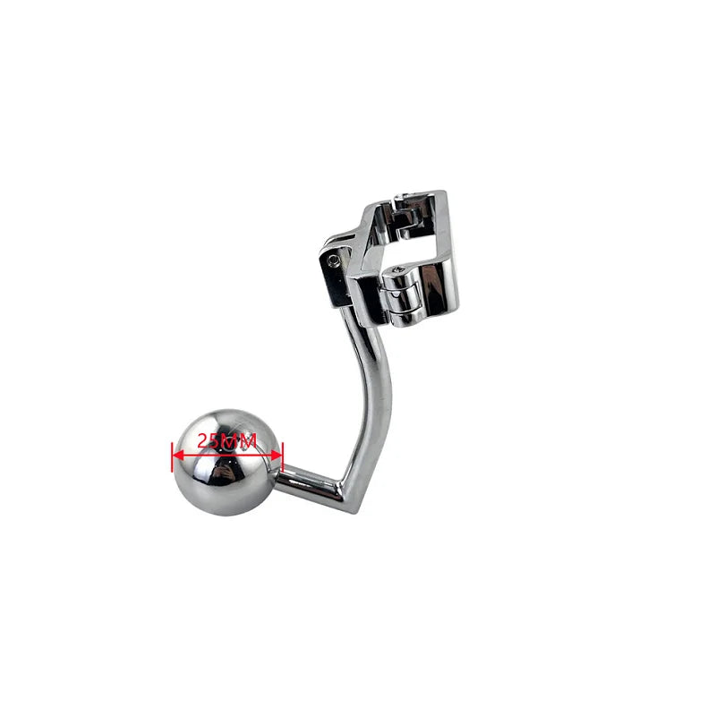 Male Metal ball stretcher scrotum anal beads butt hook penis lock bondage ring fetish pendant weight BDSM sex toy for man