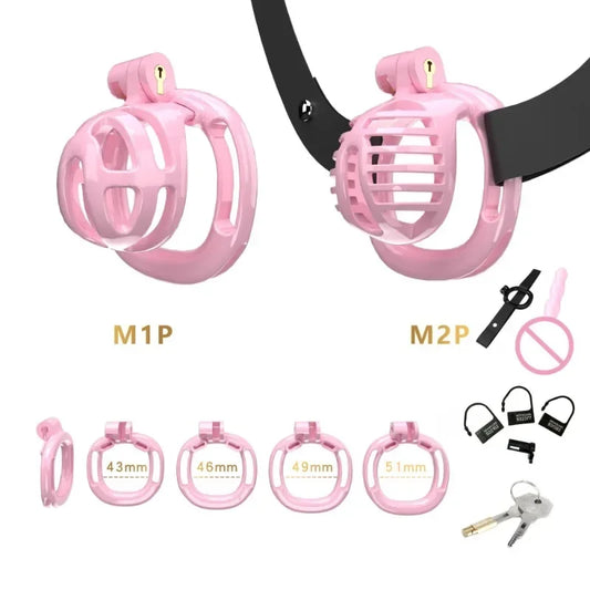 Male Micro Chastity Cage with Soft Urethral Catheter and 4 Size Penis Ring Ascetic Bondage Cock Cage Anti-Cheating Sissy Sex Toy