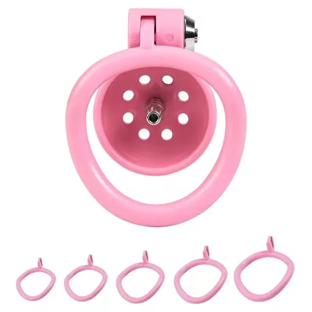 Male Penis Chastity Cage Set Small Bird Chastity Cage Belt With 5 Size Padlock Cock Ring Penis Lock Bondage Slave Man Sex Toy