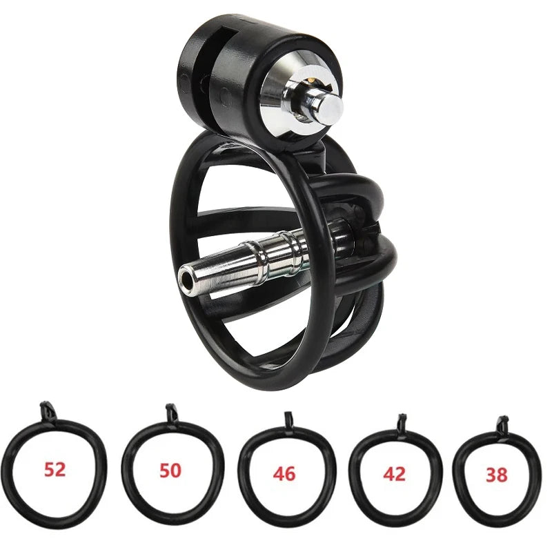 Male Penis Chastity Cage Set Small Bird Chastity Cage Belt With Padlock 5 Cock Ring Penis Bondage Slave Man Sex Toy