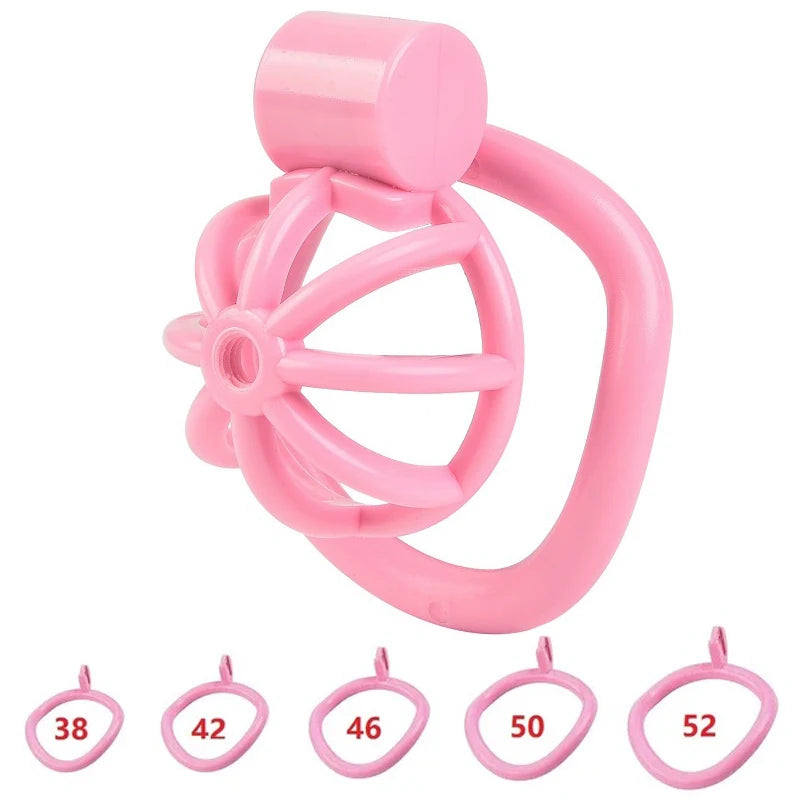 Male Penis Chastity Cage Set Small Bird Chastity Cage Belt With Padlock 5 Cock Ring Penis Bondage Slave Man Sex Toy
