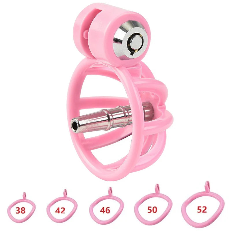 Male Penis Chastity Cage Set Small Bird Chastity Cage Belt With Padlock 5 Cock Ring Penis Bondage Slave Man Sex Toy