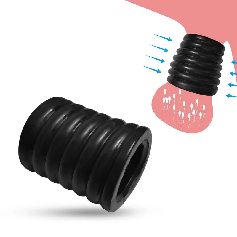 Male Penis Lock Cock Ring Bondage Erection Ball Ring Delay Ejaculation Reusable Enlargement Ball Stretcher Sex Toy For Man
