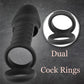 Male Penis Sleeve Dual Cock Rings Delay Ejaculation Nozzle Penis Rings Enlargement Reusable Cockring Sex Toys for Men Adults