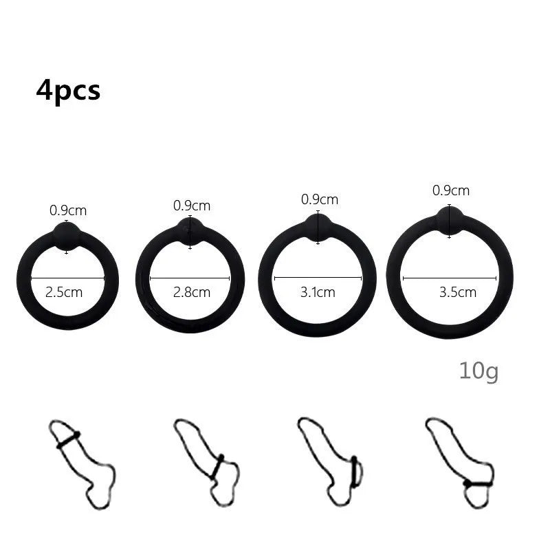 Male Penis Sleeve Dual Cock Rings Delay Ejaculation Nozzle Penis Rings Enlargement Reusable Cockring Sex Toys for Men Adults