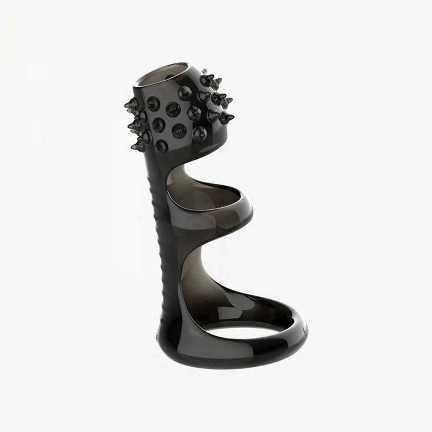 Male Penis Sleeve Dual Cock Rings Delay Ejaculation Nozzle Penis Rings Enlargement Reusable Cockring Sex Toys for Men Adults