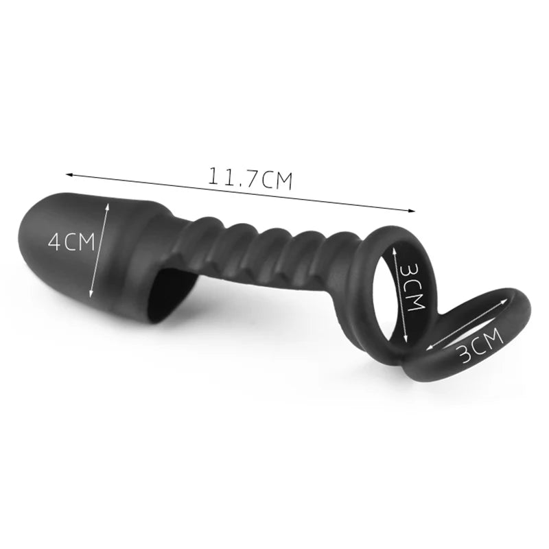 Male Penis Sleeve Dual Cock Rings Delay Ejaculation Nozzle Penis Rings Enlargement Reusable Cockring Sex Toys for Men Adults