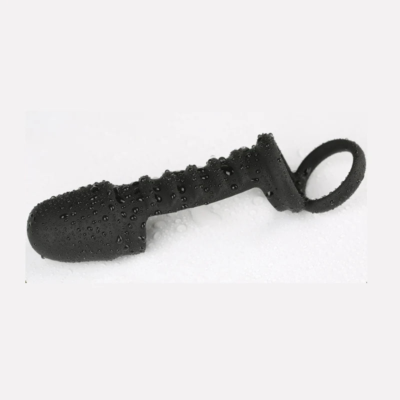 Male Penis Sleeve Dual Cock Rings Delay Ejaculation Nozzle Penis Rings Enlargement Reusable Cockring Sex Toys for Men Adults