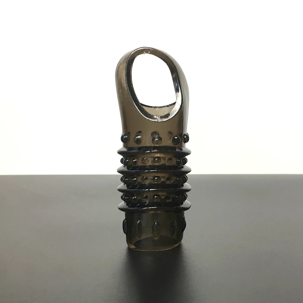 Male Penis Sleeve Dual Cock Rings Delay Ejaculation Nozzle Penis Rings Enlargement Reusable Cockring Sex Toys for Men Adults