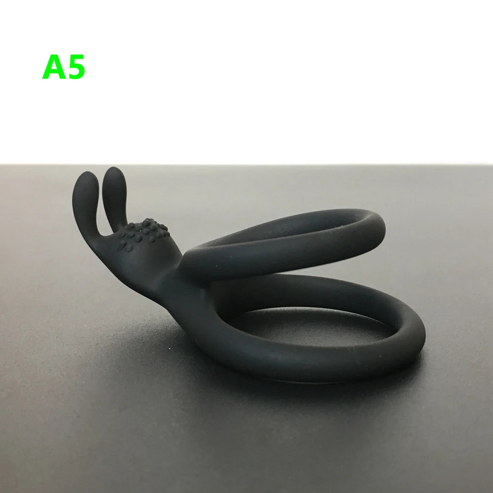 Male Penis Sleeve Dual Cock Rings Delay Ejaculation Nozzle Penis Rings Enlargement Reusable Cockring Sex Toys for Men Adults
