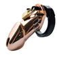 Male Plastic Restraint Chastity Cock Cage Device with 5 Size Rings Brass Lock Silver/Golden Chastity Penis Lock Device BDSM