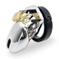 Male Plastic Restraint Chastity Cock Cage Device with 5 Size Rings Brass Lock Silver/Golden Chastity Penis Lock Device BDSM
