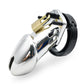Male Plastic Restraint Chastity Cock Cage Device with 5 Size Rings Brass Lock Silver/Golden Chastity Penis Lock Device BDSM
