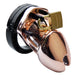 Male Plastic Restraint Chastity Cock Cage Device with 5 Size Rings Brass Lock Silver/Golden Chastity Penis Lock Device BDSM