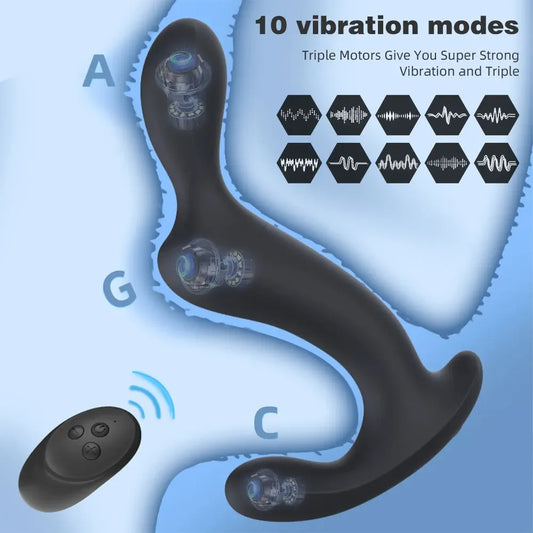 Male Prostate Massage Remote Anal Vibrator 10 Speeds Delay Ejaculation Ring Testis Stimulate Anus Plug Butt Adult Sex Toys 18+