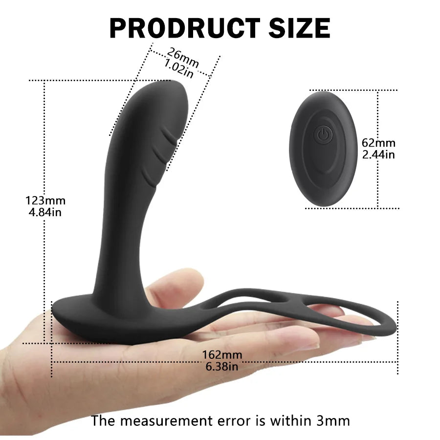 Male Prostate Massage Vibrator Anal Plug Wireless Control Wear Silicone Stimulate Massager Delay Ejaculation Ring Toy for Men