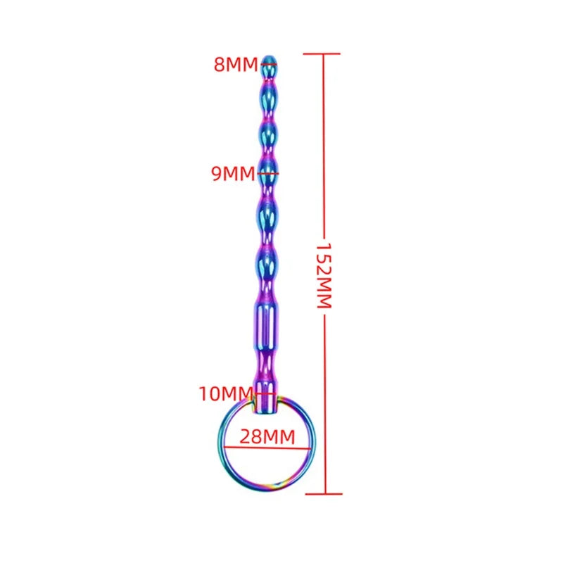 Male Rainbow Stainless Steel Penis Plug Set Man Urethral Catheter Dilator Metal Penis Plug Set Stick Insert Sex Toy