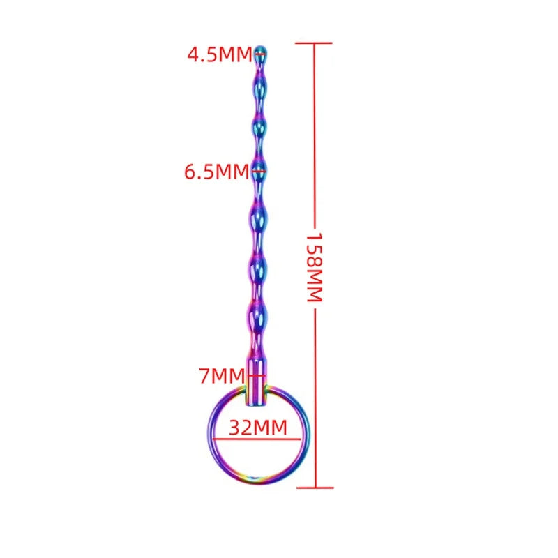 Male Rainbow Stainless Steel Penis Plug Set Man Urethral Catheter Dilator Metal Penis Plug Set Stick Insert Sex Toy