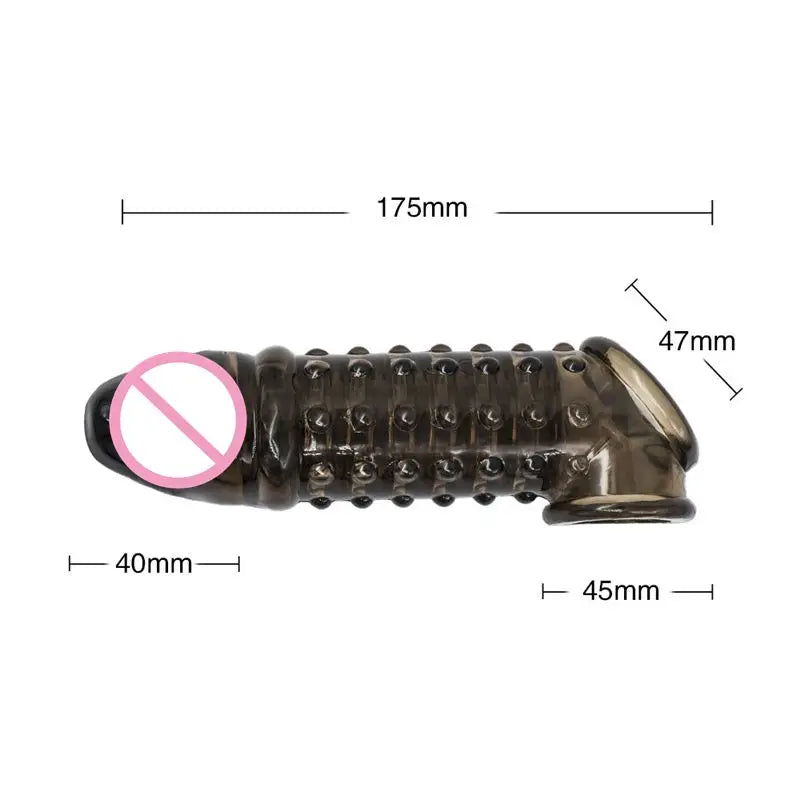 Male Reusable Penis Sleeve Testis Bondage Cock Extender Penis Ring Condoms With Scrotum Rings Penis Erection Erotic Toys For Men