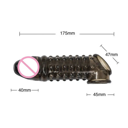 Male Reusable Penis Sleeve Testis Bondage Cock Extender Penis Ring Condoms With Scrotum Rings Penis Erection Erotic Toys For Men