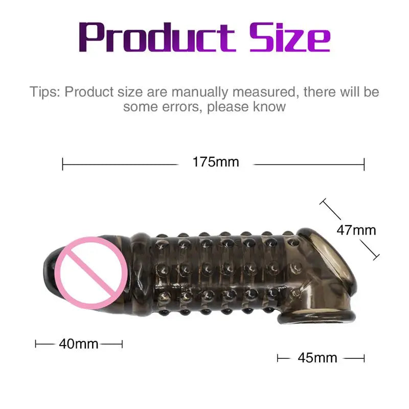 Male Reusable Penis Sleeve Testis Bondage Cock Extender Penis Ring Condoms With Scrotum Rings Penis Erection Erotic Toys For Men