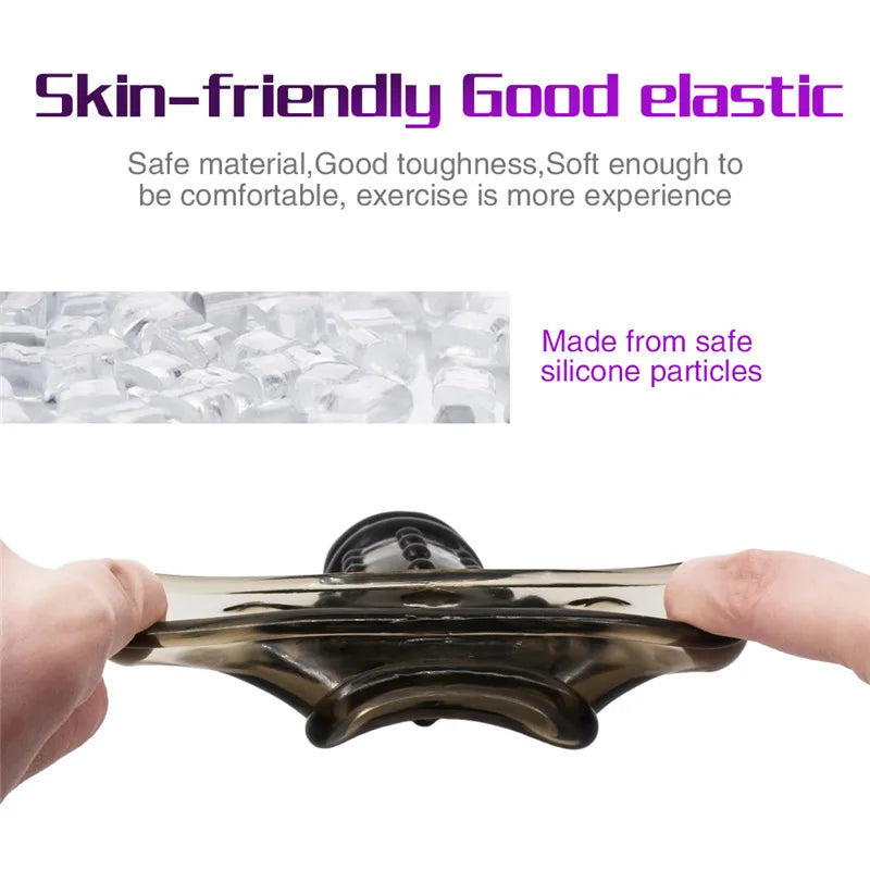 Male Reusable Penis Sleeve Testis Bondage Cock Extender Penis Ring Condoms With Scrotum Rings Penis Erection Erotic Toys For Men