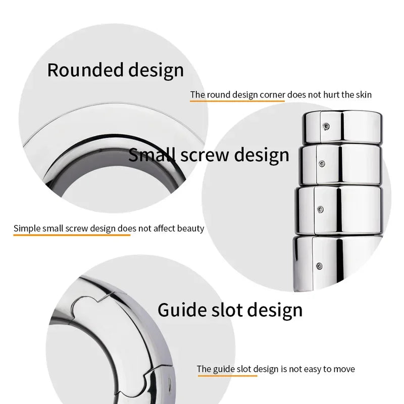 Male Rings Penis Lock Cock Ring Metal Penis Sex Toys For Men Ball Stretcher Delay Stainless Steel Penis Rings Scrotal Restraint