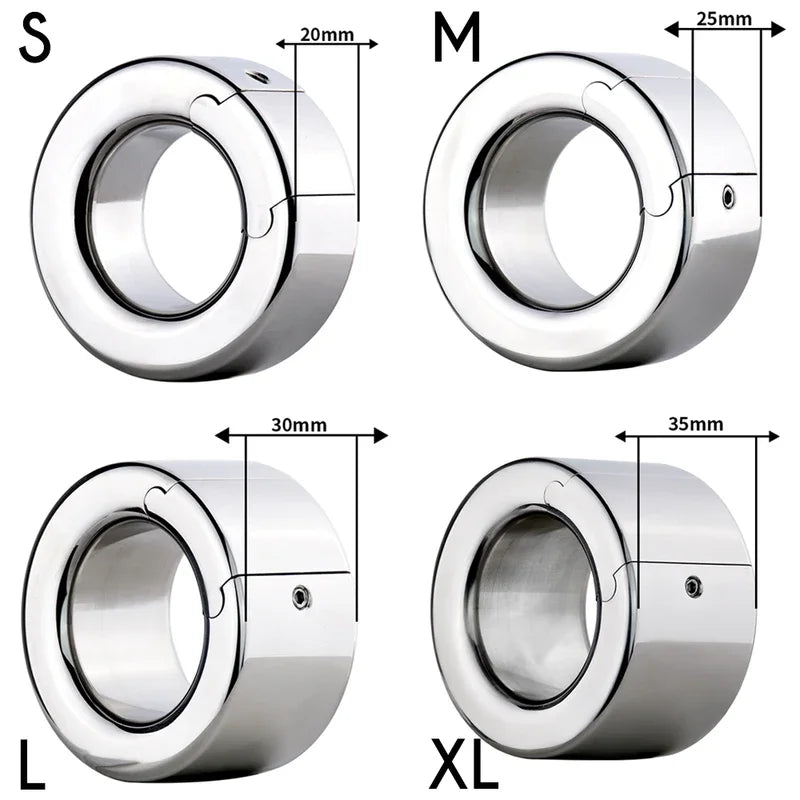 Male Rings Penis Lock Cock Ring Metal Penis Sex Toys For Men Ball Stretcher Delay Stainless Steel Penis Rings Scrotal Restraint