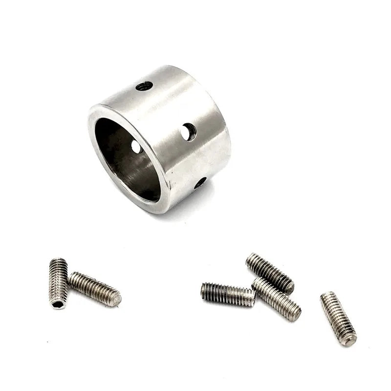 Male Scrotum Squeeze Ball Stretcher Weight Testicle Chastity Device Cage Metal Scrotum Penis Ring Crusher Extrusion Device