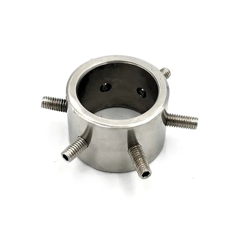 Male Scrotum Squeeze Ball Stretcher Weight Testicle Chastity Device Cage Metal Scrotum Penis Ring Crusher Extrusion Device
