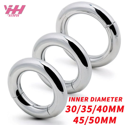 Male Scytum Ring Stainless Steel Penis Ring Scrotal Weight-Bearing Pendant Cock Ring For Men Delay Ejection Bdsm Sex Toys Rings