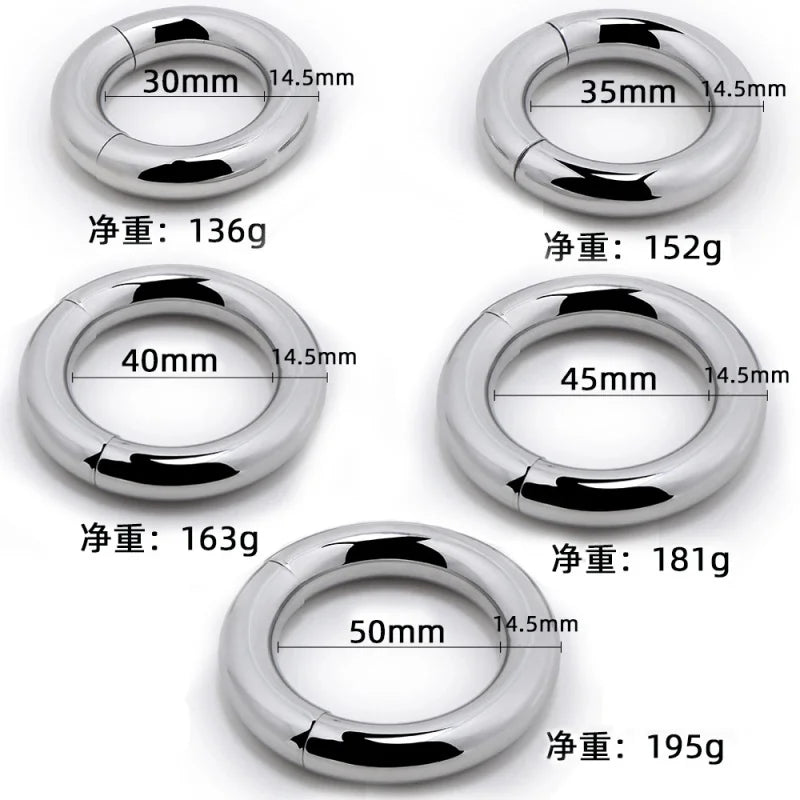 Male Scytum Ring Stainless Steel Penis Ring Scrotal Weight-Bearing Pendant Cock Ring For Men Delay Ejection Bdsm Sex Toys Rings
