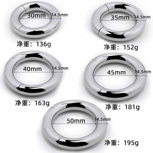 Male Scytum Ring Stainless Steel Penis Ring Scrotal Weight-Bearing Pendant Cock Ring For Men Delay Ejection Bdsm Sex Toys Rings