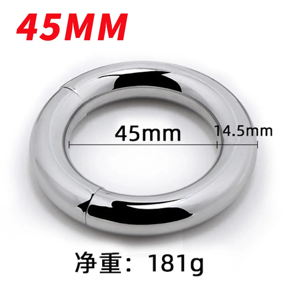 Male Scytum Ring Stainless Steel Penis Ring Scrotal Weight-Bearing Pendant Cock Ring For Men Delay Ejection Bdsm Sex Toys Rings