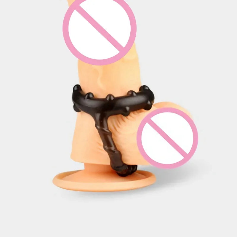 Male Semen Lock Ring Soft Time Delay Erection Dual Cock Ring Friction Massager Stimulation Couple Lover Sex Toys For Men