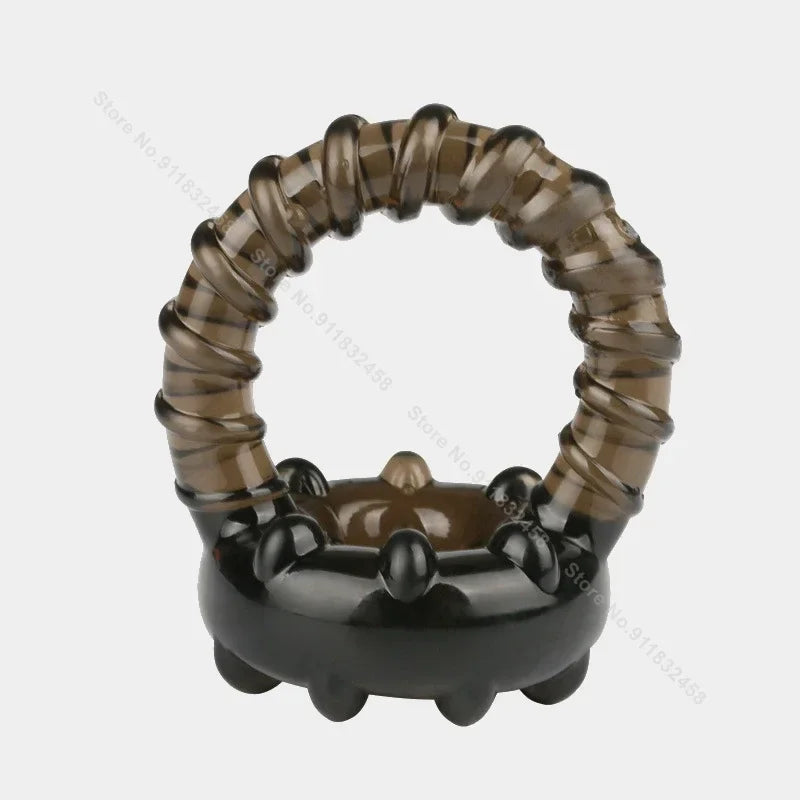 Male Semen Lock Ring Soft Time Delay Erection Dual Cock Ring Friction Massager Stimulation Couple Lover Sex Toys For Men
