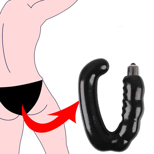Male Sex C-type Prostate Massager Vibration Rear Court Anal Plug Masturbation Device Adult Products SM Finger Anus Sex Toy 18+