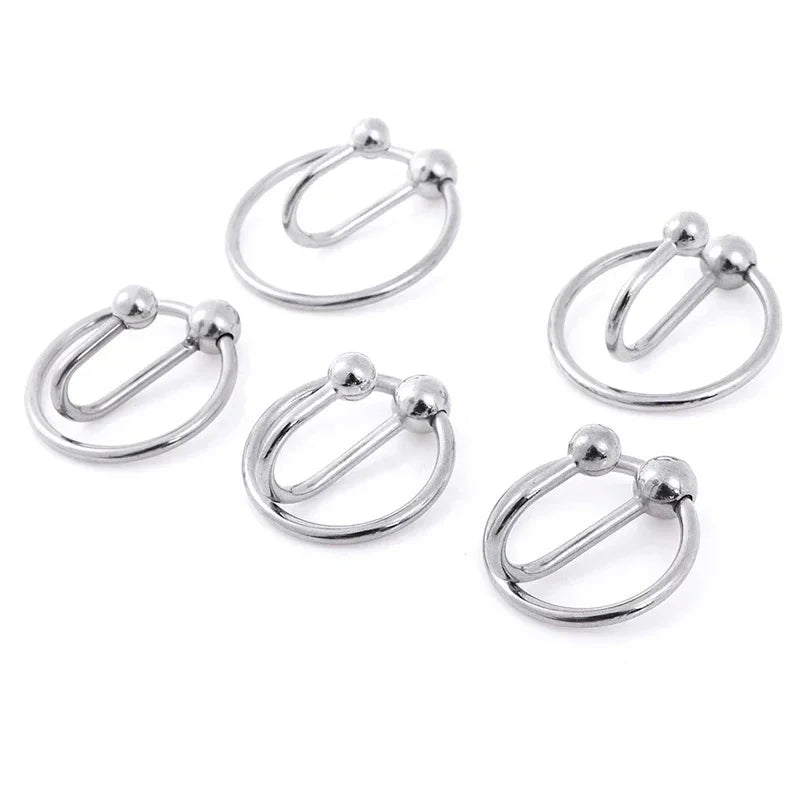 Male Sex Delay Glans Ring Metal Bead Penis Rings Stimulator Irritation Urethral Dilators Cock Ring Penis Plug Sex Toy for Men 18