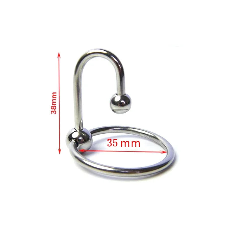 Male Sex Delay Glans Ring Metal Bead Penis Rings Stimulator Irritation Urethral Dilators Cock Ring Penis Plug Sex Toy for Men 18